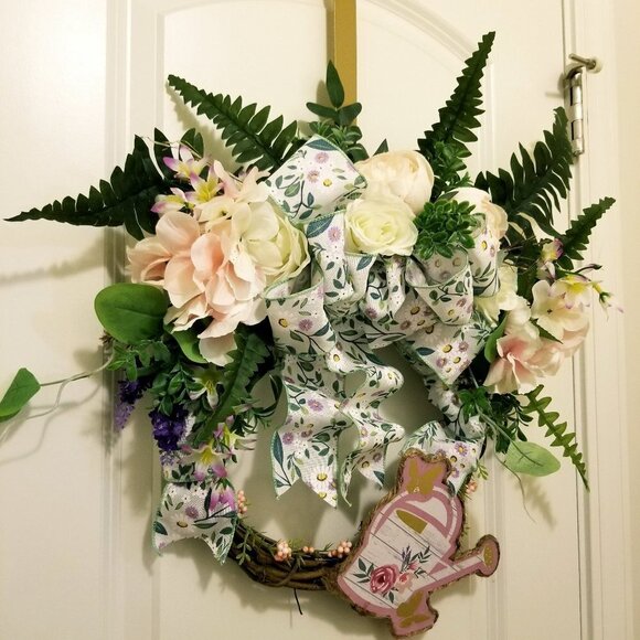 Year-round wreath Everyday wreath Farmhouse floral wreath - Picture 5 of 8